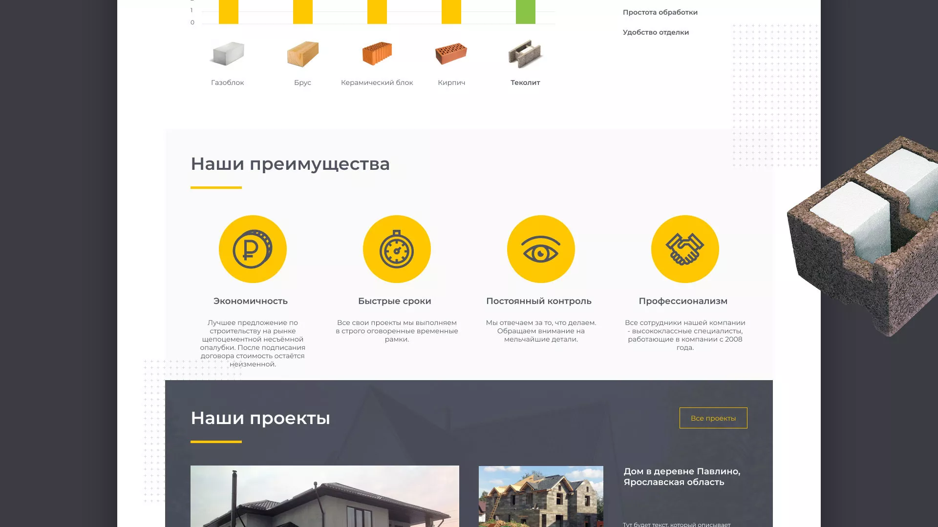 Создание сайта для строительной компании «ЭКОДОМ» в Звенигово