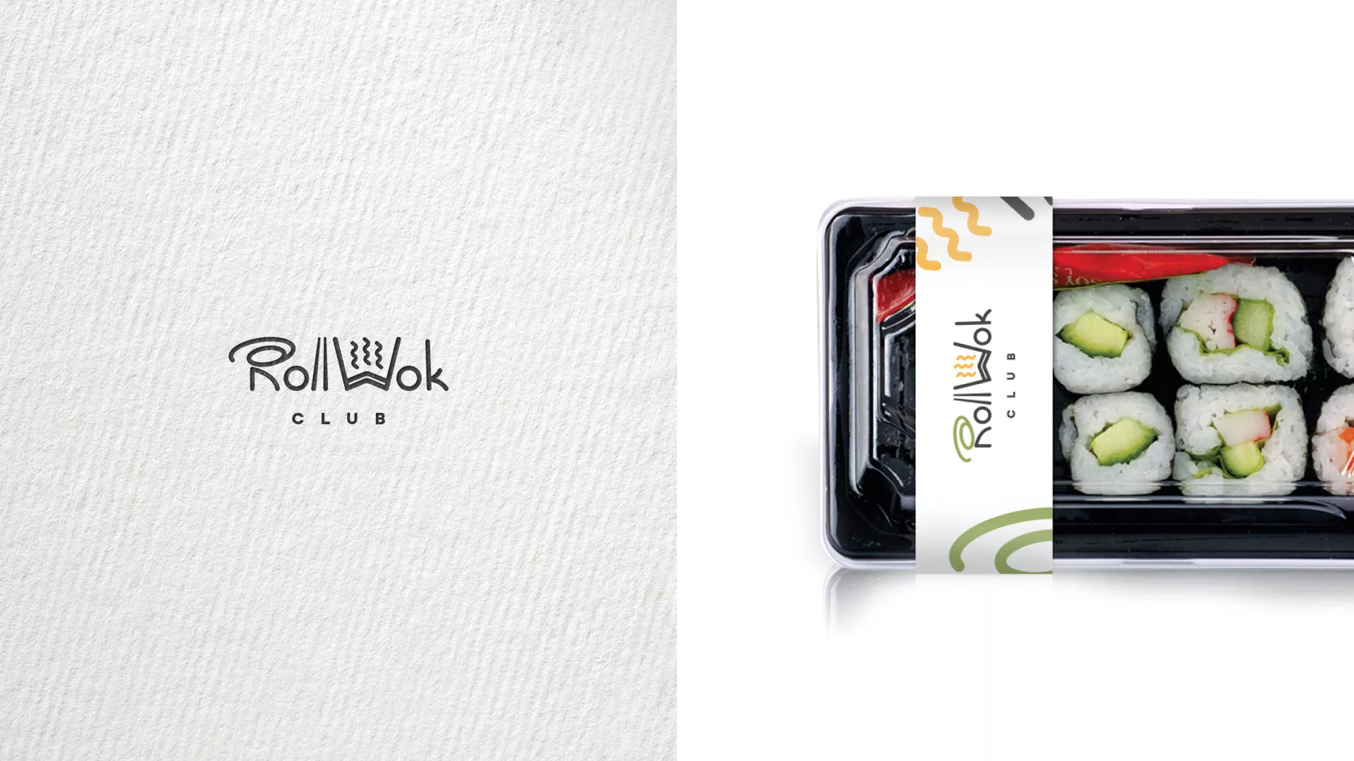 Разработка логотипа и фирменного стиля суши-бара «Roll Wok Club» в Звенигово